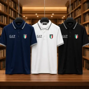 Premium Polo shirt (Navy Blue, White & Black) Combo
