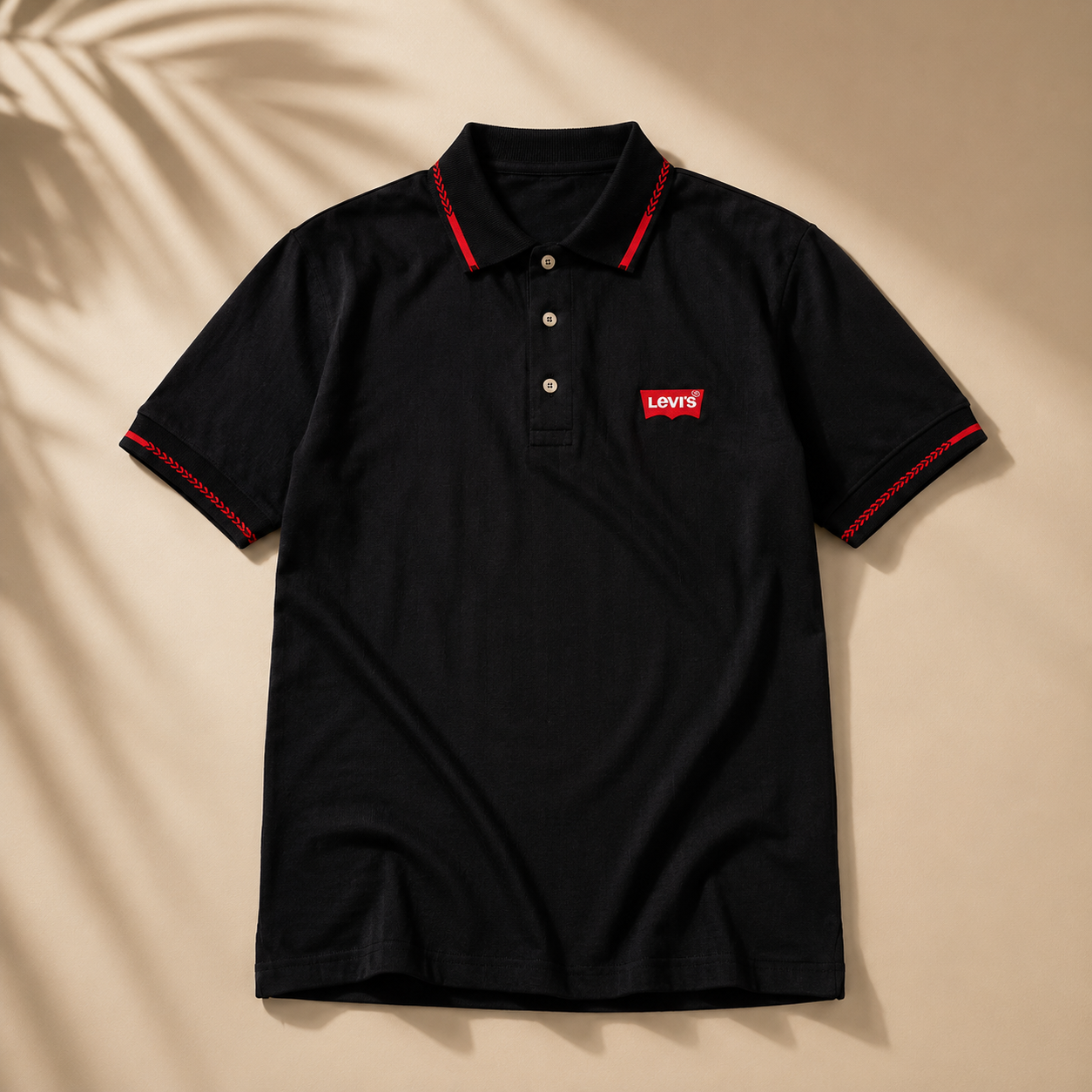 Black Half Polo Shirt